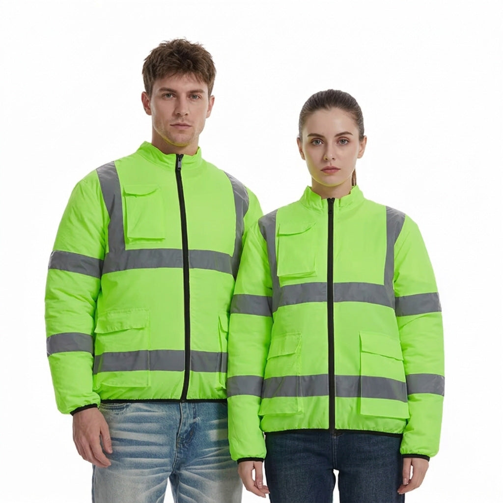 High Visibility Air Cooling Jackets for Men Women, Cooling Clothes with 3 Fans for Working Cycling Outdoor Reflective Stripe Polyester Work Uniform Adjustable Fan Work Coat