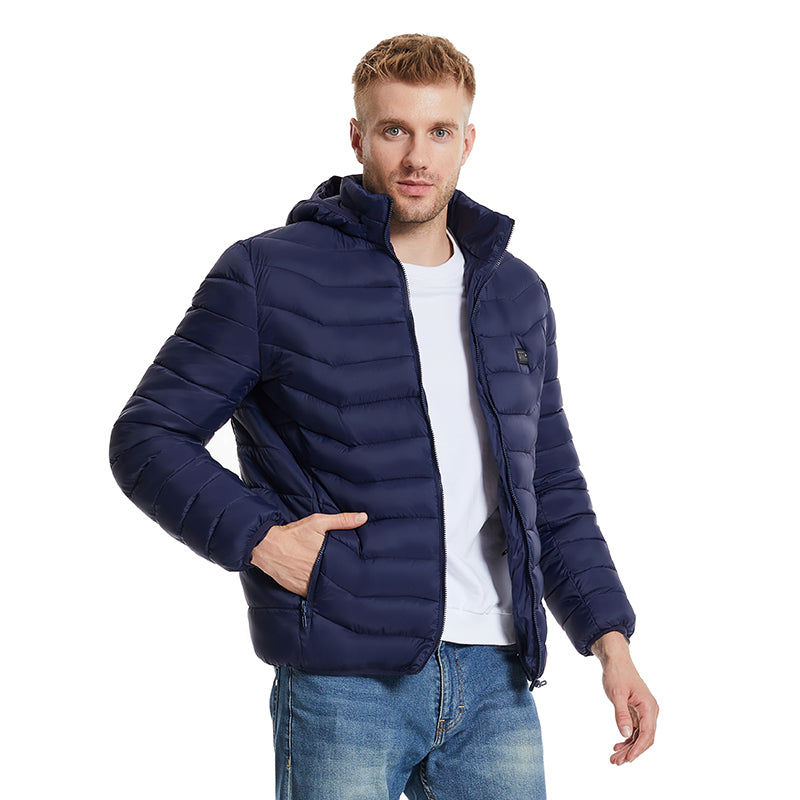 4 Temp-controller 25 Heating Zones Heated Hood Jacket for Women Men Long Sleeve 3 Temperature Levels USB Rechargeable Smart Hooded Coat