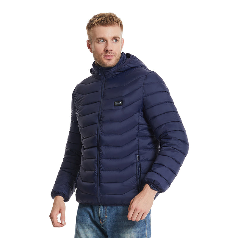 4 Temp-controller 25 Heating Zones Heated Hood Jacket for Women Men Long Sleeve 3 Temperature Levels USB Rechargeable Smart Hooded Coat