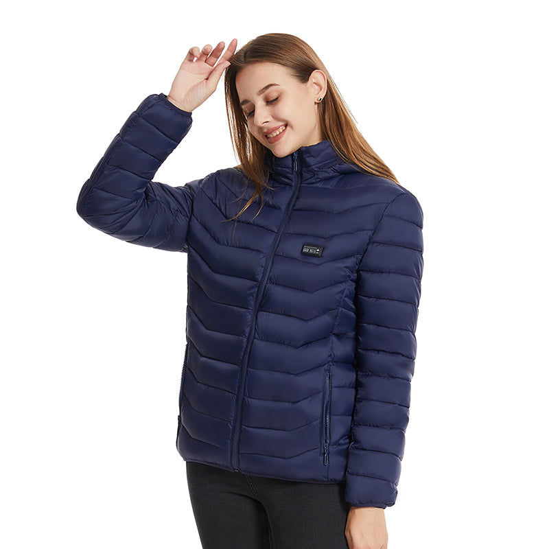 4 Temp-controller 25 Heating Zones Heated Hood Jacket for Women Men Long Sleeve 3 Temperature Levels USB Rechargeable Smart Hooded Coat