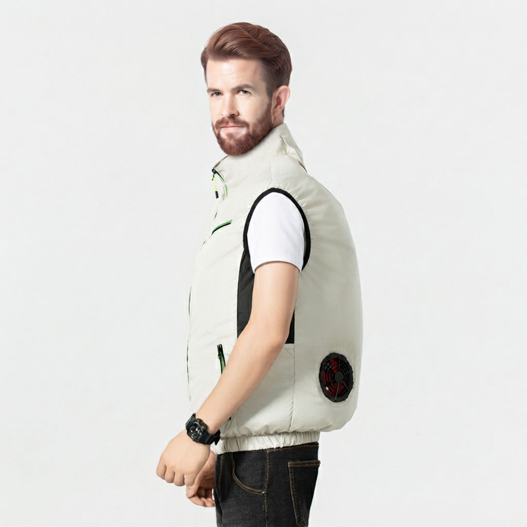 Electric Cooling Fan Vest for Men Women with Air Conditioning Fans Sleeveless Workwear Air-conditioned Clothes for Outdoor Hot Weather Work