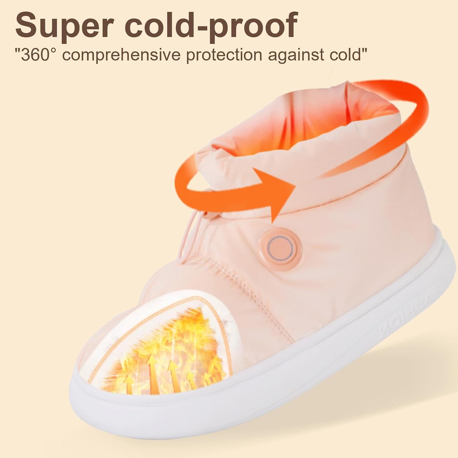 Rechargeable Electric Heated Shoes for Men Women with 2*8500mAh Batteries 3-level Temperature Adjustment 45℃/55℃/65℃ Winter Snow Short Boots Foot Warmer