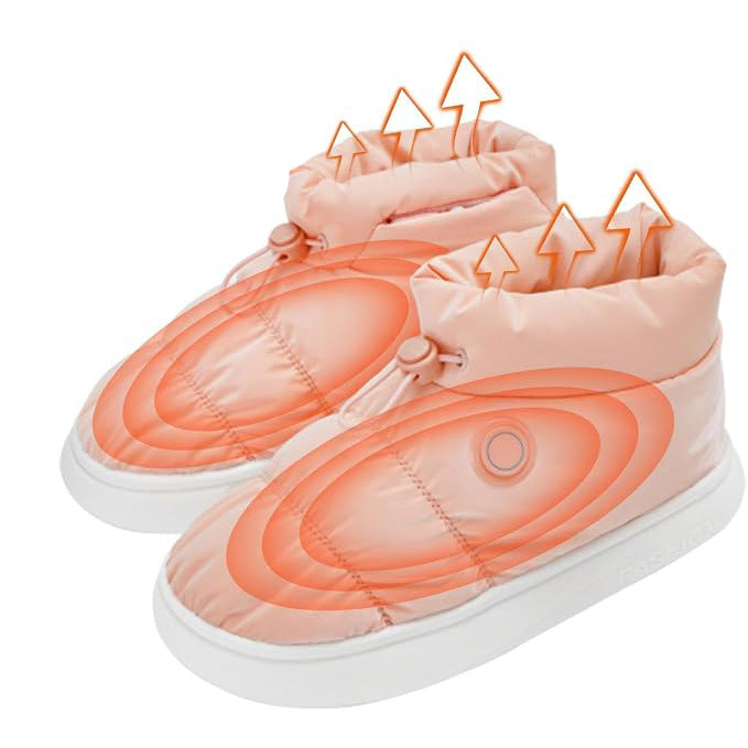 Rechargeable Electric Heated Shoes for Men Women with 2*8500mAh Batteries 3-level Temperature Adjustment 45℃/55℃/65℃ Winter Snow Short Boots Foot Warmer