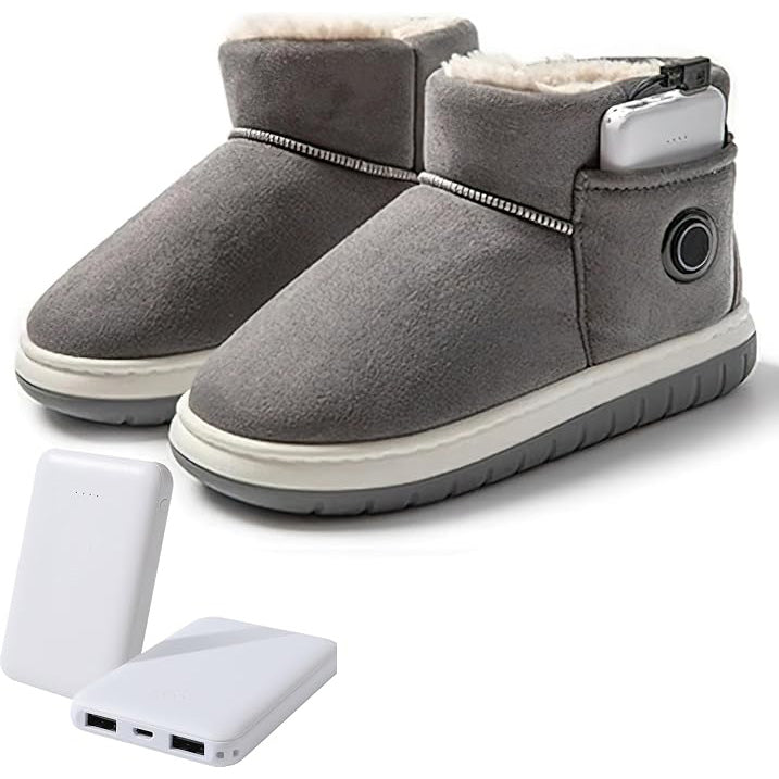 Electric Heated Snow Boots With 2*5000mAh Rechargeable Batteries 3-level Temperature Adjustment Waterproof Non-Slip Foot Warmer Slippers for Women Men