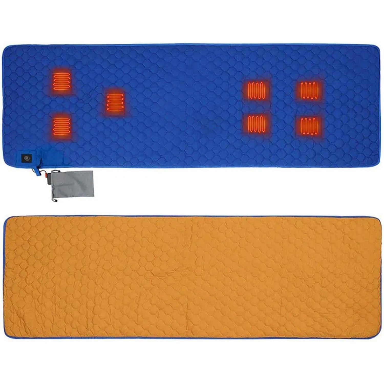 Heated Sleeping Bag Liner - 7 Heating Zones 3-Level Adjustable USB Electric Heating Sleeping Bag Pads Heated Mat for Outdoor Camping Tent Sleeping Mattress Thermalpad Foot Warmer - Firoth