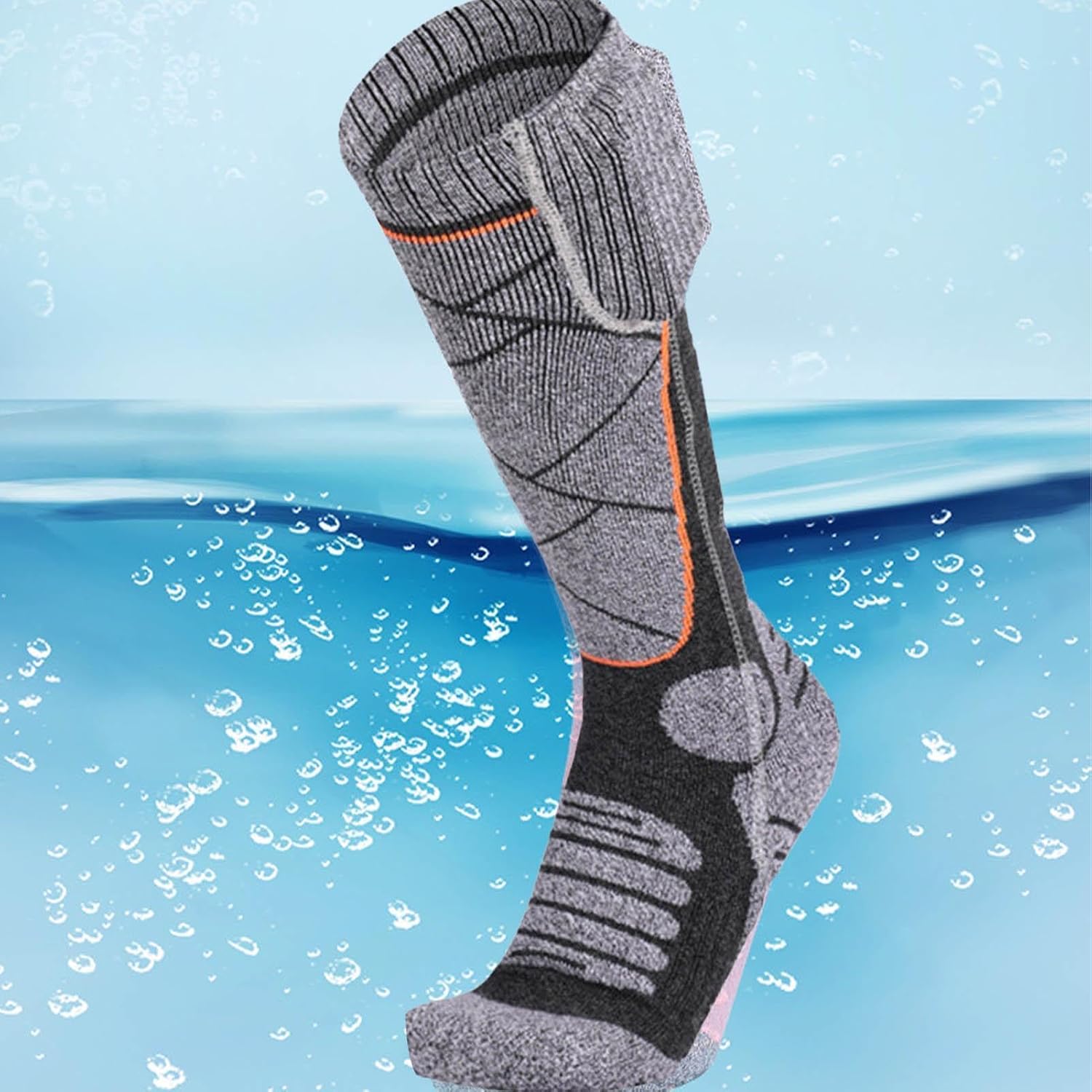 APP Remote Control Heated Long Socks with 2pcs 5000mAh Rechargeable Battery 3 Temperature Levels Foot Warmer Socks for Men Women