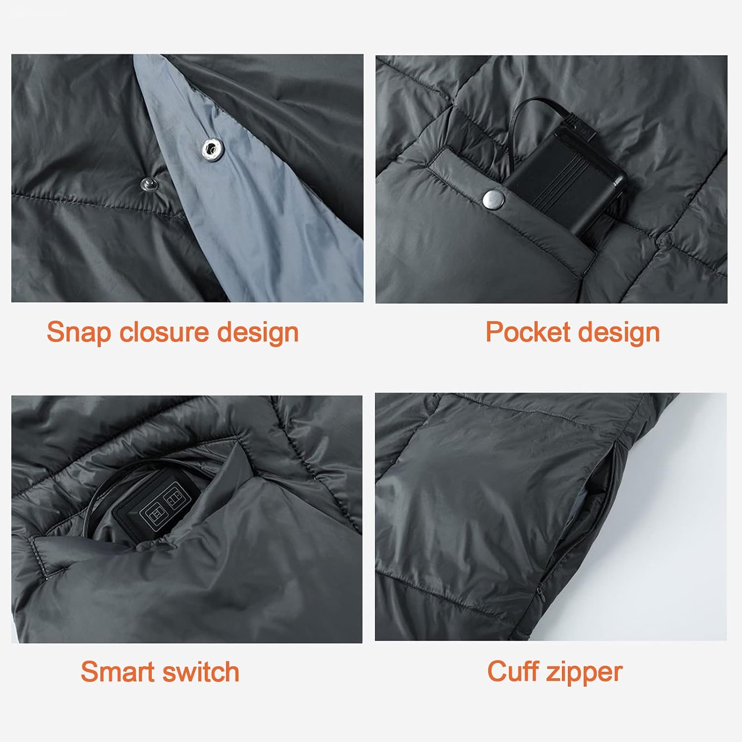 USB Electric Heated Wearable Blanket 3 Speed Temperature Adjustment 6 Heating Zones Winter Warm Heated Multifunctional Throw Vest Mat for Women Men Outdoor Camping Office