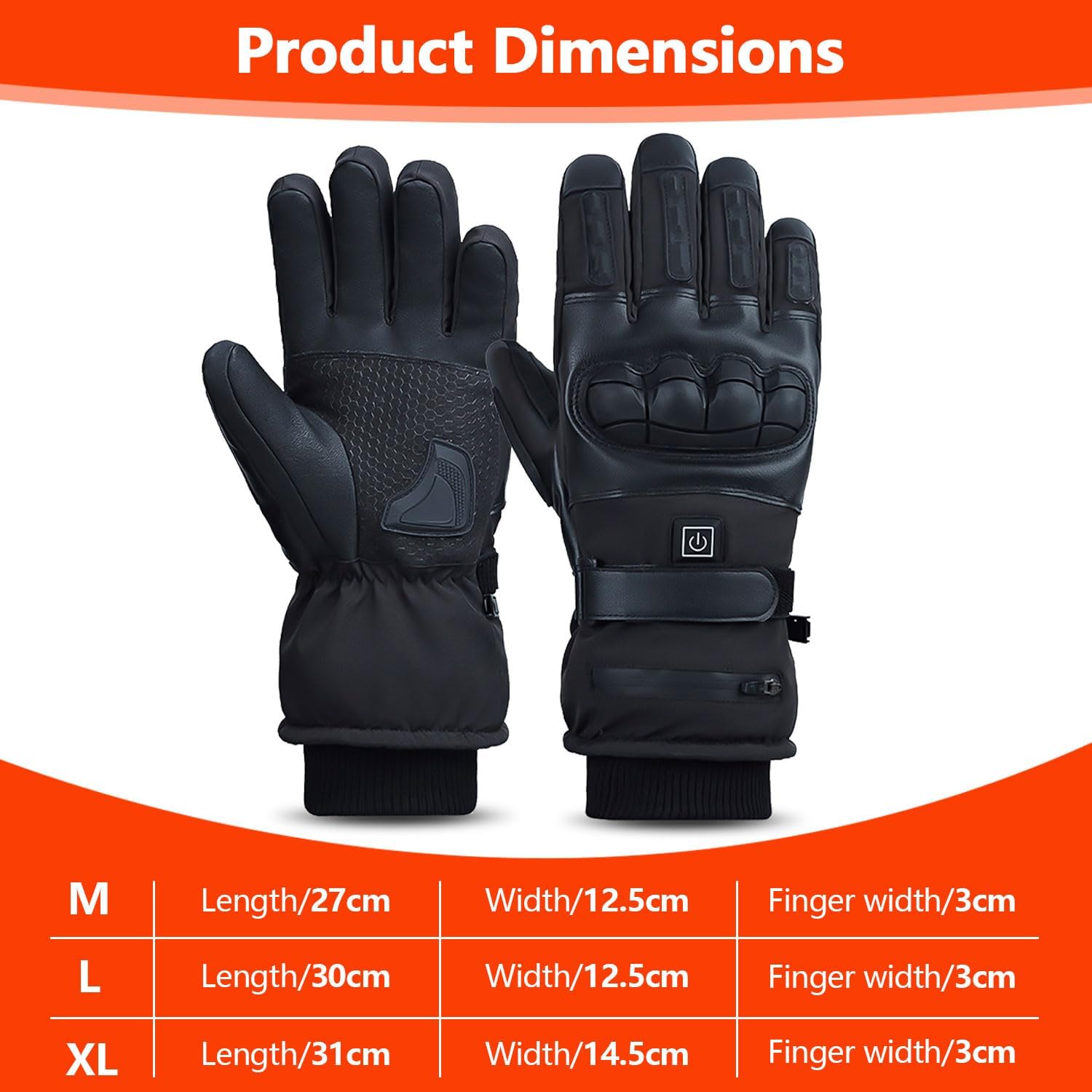 Rechargeable Heated Gloves with 2*8500mAh Batteries Touchscreen Heating Gloves for Men Women for Outdoor Activities, Riding, Cycling & Cold Weather