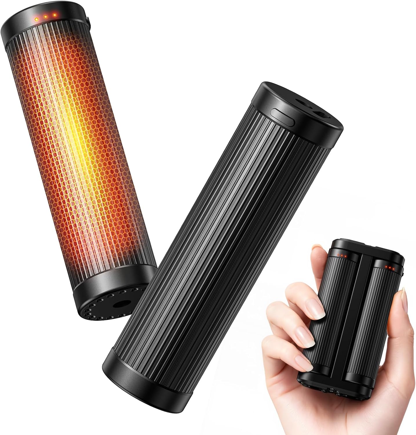 Detachable Stress-Relieving Rechargeable Electric Heated Hand Warmer 2 pack, Reusable 3 Levels Heating Portable Pocket Heater