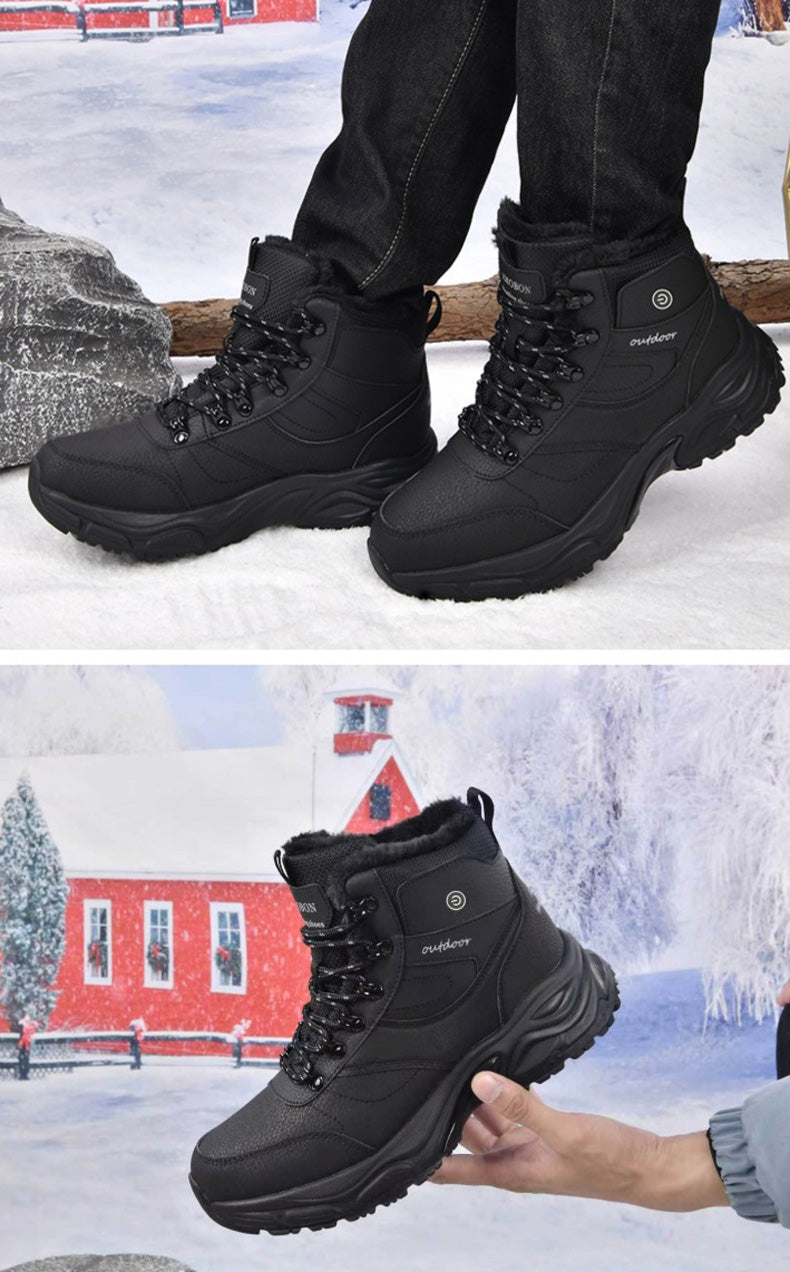 Heated Boots for Men Women, Waterproof Winter Snow Boots with 2*7000mAh Rechargeable Batteries, 3-Level Warming, Electric Foot Warmer for Indoor & Outdoor Use, Heated House Slippers