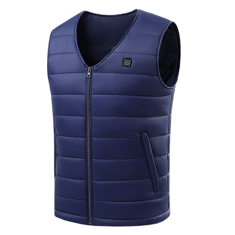 V-Neck Smart Electric Heated Vests for Men Women Single Control 16 Carbon Fiber Heating Areas 3 Temperature Adjustment