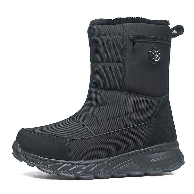 High-top Heated Snow Boots for Women Men with 10000mAh Battery 5-level Temperature Adjustment Rechargeable Electric Foot Warmers for Outdoor and Hunting