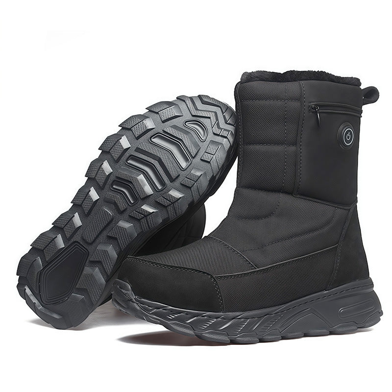 High-top Heated Snow Boots for Women Men with 10000mAh Battery 5-level Temperature Adjustment Rechargeable Electric Foot Warmers for Outdoor and Hunting