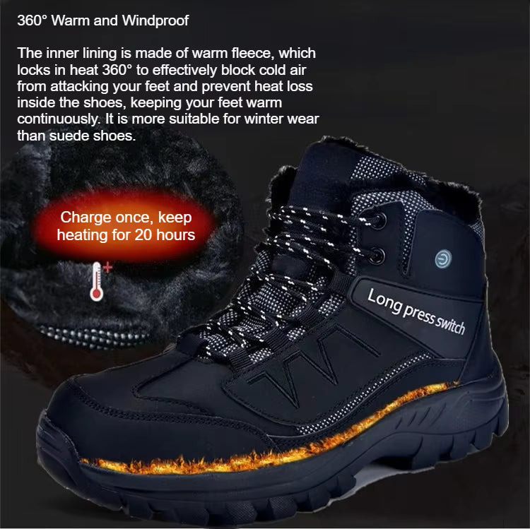 Electric Rechargeable Heated Sneakers for Women Men With 2*6000mAh Rechargeable Batteries, 3-Level Heating Models, 40℃-65℃ Winter Shoes for Indoor Outdoor Activities