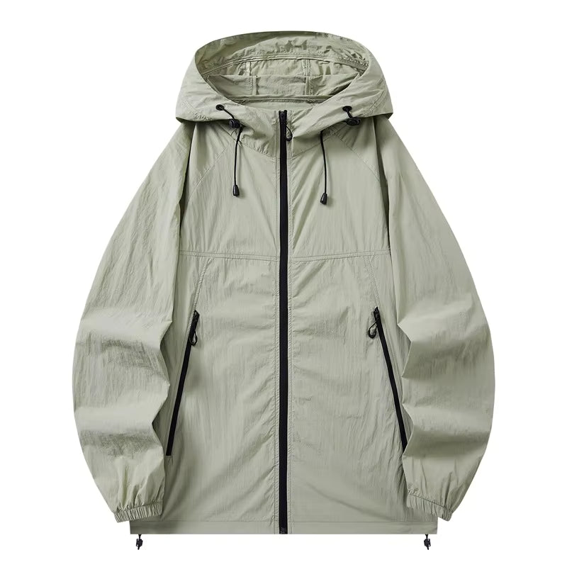 Sun Protection Air Conditioned Work Jacket for Men Women, Light Weight Long Sleeves Summer Work Clothes with 2 Fans, Sweat Absorbent, Quick Drying, 3D Circulation