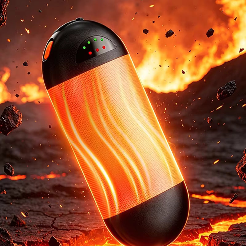 2 in 1 Split Portable Rechargeable Hand Warmer, Mini Pocket Electric Heater with LED Dual Display, 3 Constant Temperature Modes