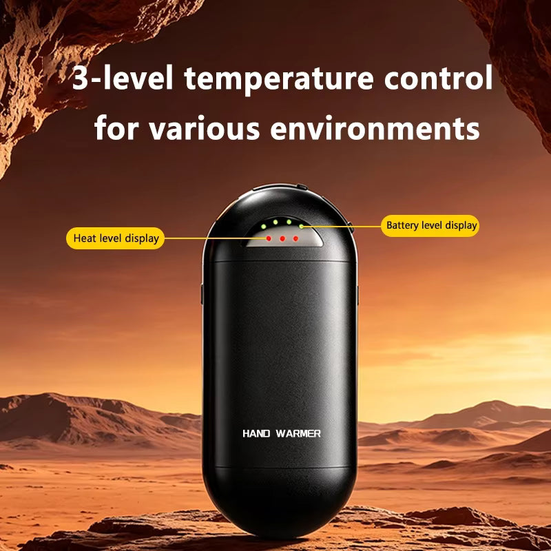2 in 1 Split Portable Rechargeable Hand Warmer, Mini Pocket Electric Heater with LED Dual Display, 3 Constant Temperature Modes