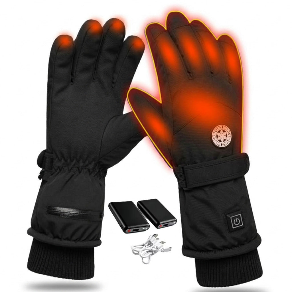 Rechargeable Heated Gloves for Men Women, 2*3000mAh Battery, 3 Heating Levels, Up to 65℃, Touchscreen, Waterproof, Windproof, Anti-slip Palm