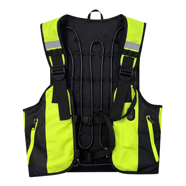 Reflective Dual Cooling Vest with Ice Packs Smart Water Circulation Air-Cooled