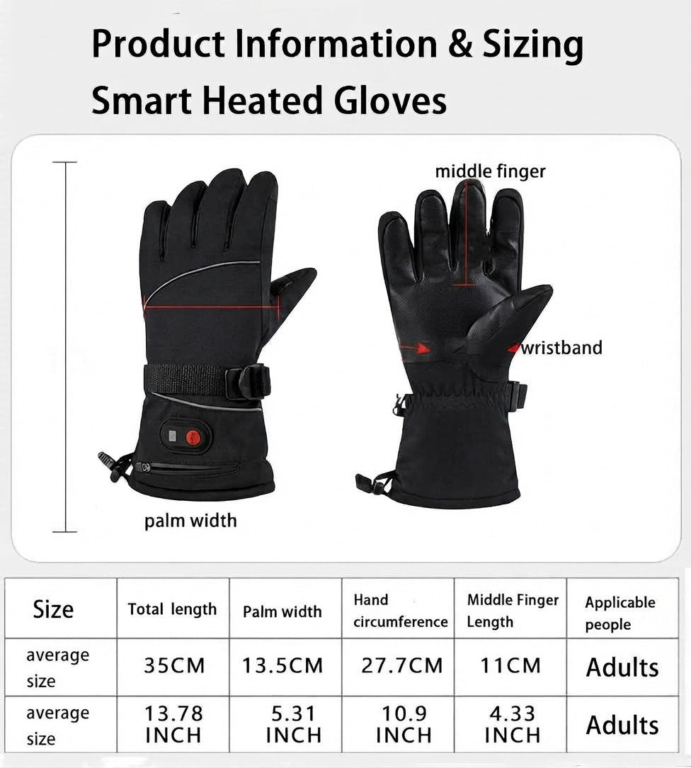 Rechargeable Warmer Glove Liners with 7.4V 2*3000mAh Batteries Touchscreen Windproof Cold Weather Gloves for Outdoor Camping Riding Hiking Snowboarding